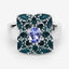 0.44 Carat Genuine Tanzanite Sterling Silver Engagement Ring