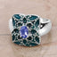 0.44 Carat Genuine Tanzanite Sterling Silver Engagement Ring