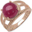 14K Rose Gold Plated 6.55 Carat Ruby Sterling Silver Ring