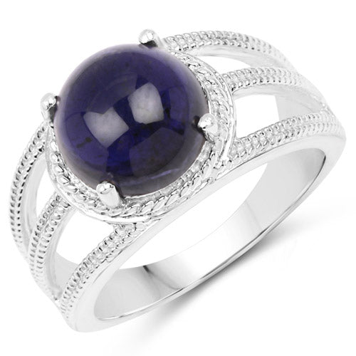 Anillo de Compromiso de Plata Esterlina con Iolita de 3.65 Quilates