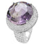 Anillo de Compromiso de Plata Esterlina con Amatista Genuina de 10.22 Quilates