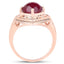 14K Rose Gold Plated 3.15 Carat Genuine Ruby Ring