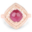 14K Rose Gold Plated 3.15 Carat Genuine Ruby Ring