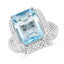 9.25 Carat Genuine Blue Topaz Sterling Silver Ring