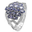 2.38 Carat Genuine Tanzanite Sterling Silver Engagement Ring