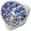 Anillo de Plata Esterlina con Tanzanita y Topacio Blanco de 2.29 Quilates