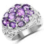 2.64 Carat Genuine Amethyst Sterling Silver Engagement Ring