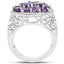 2.64 Carat Genuine Amethyst Sterling Silver Engagement Ring