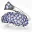 Bague en argent sterling avec tanzanite et diamant de 1,45 carat