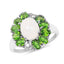 Bague élégante en opale éthiopienne de 2,93 carats et diopside chrome