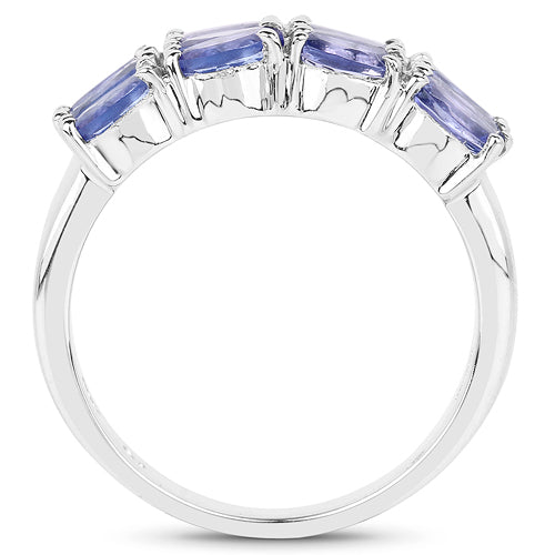 3.00 Carat Genuine Tanzanite Sterling Silver Engagement Ring