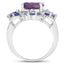 4.88 Carat Genuine Amethyst and Tanzanite Sterling Silver Ring