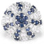 Anillo de Plata de Ley con Zafiro Azul y Topacio Blanco de 1.78 Quilates