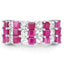 Bague de fiançailles en argent sterling avec rubis de 4,14 carats et topaze blanche