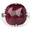 Bague de fiançailles en argent sterling .925 avec rubis teinté de 13,65 carats