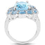 Anillo de Plata Esterlina con Topacio Azul Genuino de 8.67 Quilates