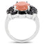 7.88 Carat Genuine Peach Moonstone & Black Spinel Ring