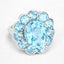 Bague en argent sterling avec topaze bleue suisse de 8,77 carats