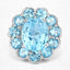 Bague en argent sterling avec topaze bleue suisse de 8,77 carats