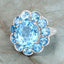 Bague en argent sterling avec topaze bleue suisse de 8,77 carats