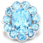 Bague en argent sterling avec topaze bleue suisse de 8,77 carats