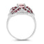 1.82 Carat Genuine Morganite & Rhodolite Sterling Silver Ring