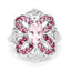 1.82 Carat Genuine Morganite & Rhodolite Sterling Silver Ring