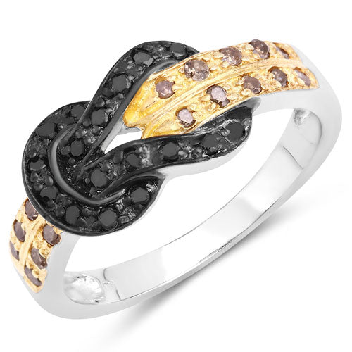 0.32 Carat Genuine Multi Diamond Sterling Silver Ring