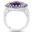 5.95 Carat Genuine Amethyst and Tanzanite Sterling Silver Ring