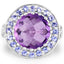5.95 Carat Genuine Amethyst and Tanzanite Sterling Silver Ring