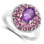 2.48 Carat Genuine Amethyst and Rhodolite Sterling Silver Ring