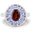 Anillo de Plata Esterlina de 2.56 Quilates con Granate y Tanzanita