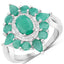 2.37 Carat Genuine Emerald Sterling Silver Engagement Ring