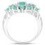 2.37 Carat Genuine Emerald Sterling Silver Engagement Ring