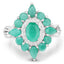 2.37 Carat Genuine Emerald Sterling Silver Engagement Ring