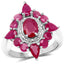 Elegant 3.04 Carat Glass Filled Ruby Sterling Silver Ring