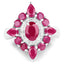 Elegant 3.04 Carat Glass Filled Ruby Sterling Silver Ring
