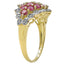 14K Yellow Gold Plated 2.08 Carat Ruby Cluster Ring