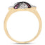 Bague de fiançailles en or jaune 14K plaqué rubis et zircon cubique blanc