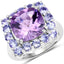 6.63 Carat Genuine Amethyst and Tanzanite Sterling Silver Ring