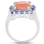 Bague en argent sterling avec pierre de lune pêche et tanzanite de 6,70 carats