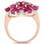 Anillo de Clúster de Rubíes Genuinos Baño de Oro Rosa de 14K