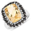 Anillo de Plata Esterlina con Citrino y Espinela Negra de 7.46 Quilates