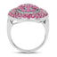 Bague de fiançailles en rubis véritable de 3,11 carats en argent sterling .925