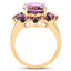 14K Yellow Gold Plated Amethyst & Diamond Cocktail Ring
