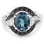 4.27 Carat London Blue Topaz & Spinel Sterling Silver Ring