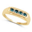 14K Yellow Gold Plated Blue Diamond Sterling Silver Ring