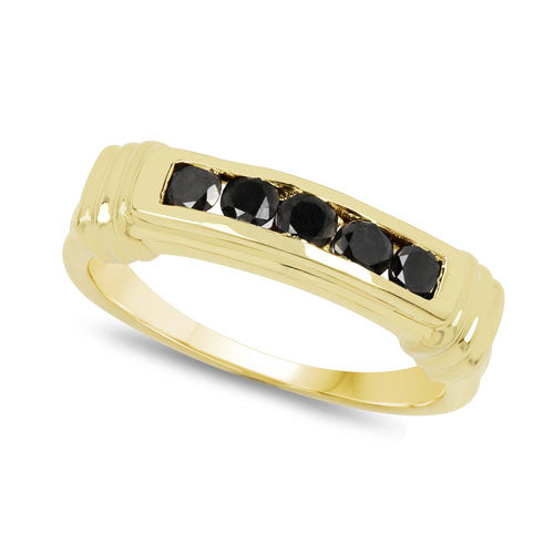 Bague de fiançailles en argent sterling avec diamant noir véritable de 0,50 carat