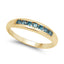 Anillo de Compromiso de Diamante Azul Baño de Oro Amarillo de 14K
