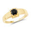 Anillo de Plata Esterlina con Diamante Negro Genuino de 0.50 Quilates
